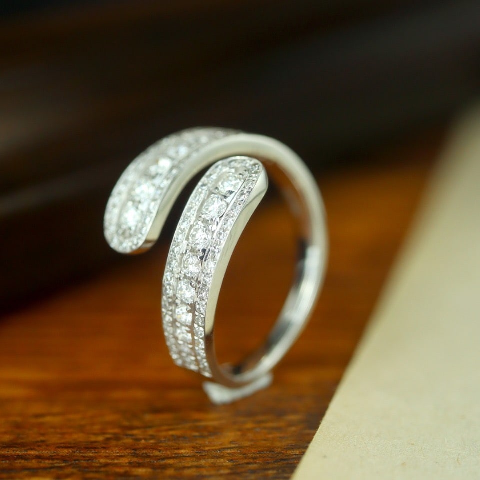 14k Gold 0.60 Ct Natural H Diamond Ring - 3