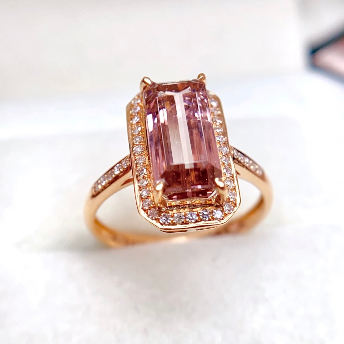 14k Gold 3.80 Ct Natural Tourmaline & Diamond Ring - 5