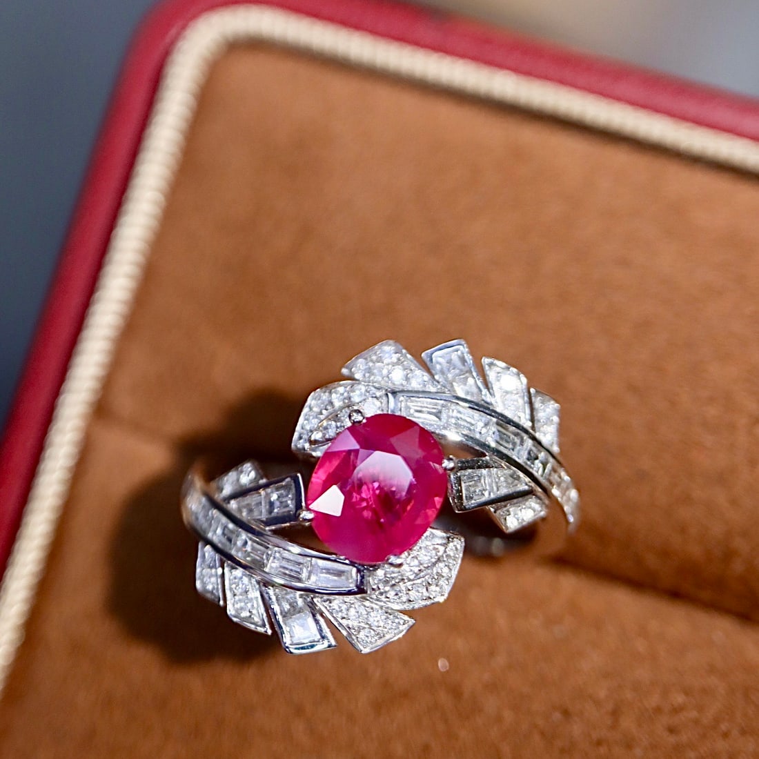 14k Gold 1.96 Ctw Natural Ruby & Diamond Ring: Ref:231138339 // gold content:14k gold // ring size:7. 25us // // main gemstone:ruby // shape:oval // carat weight:1. 20ct // color:red // treatment:natural // // adjacent gemstone 2 : diamond // shap