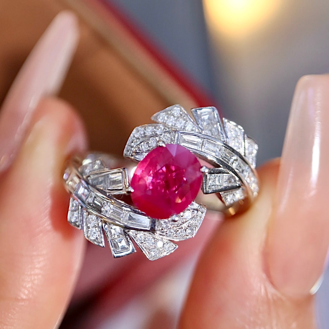 14k Gold 1.96 Ctw Natural Ruby & Diamond Ring - 3