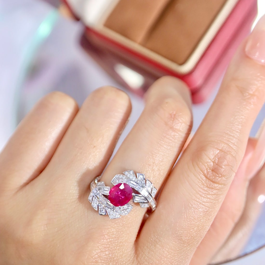 14k Gold 1.96 Ctw Natural Ruby & Diamond Ring - 8