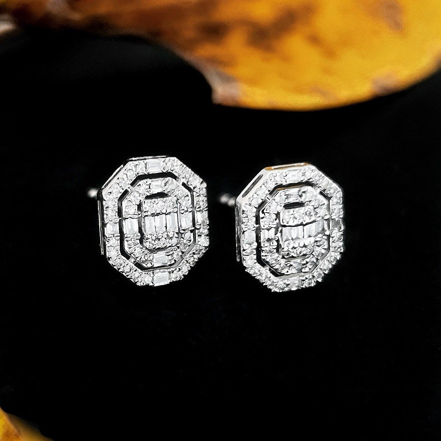 14k Gold 0.32 Ct Natural H Diamond Earrings - 2