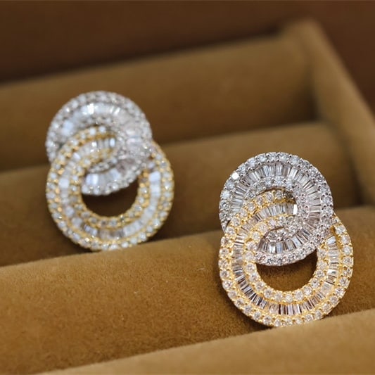 14k Gold 1.20 Ct Natural H Diamond Earrings - 3