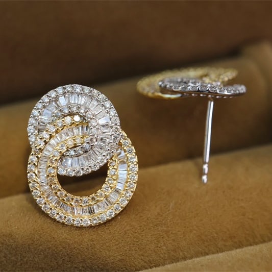 14k Gold 1.20 Ct Natural H Diamond Earrings - 4