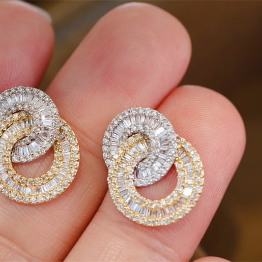 14k Gold 1.20 Ct Natural H Diamond Earrings - 5