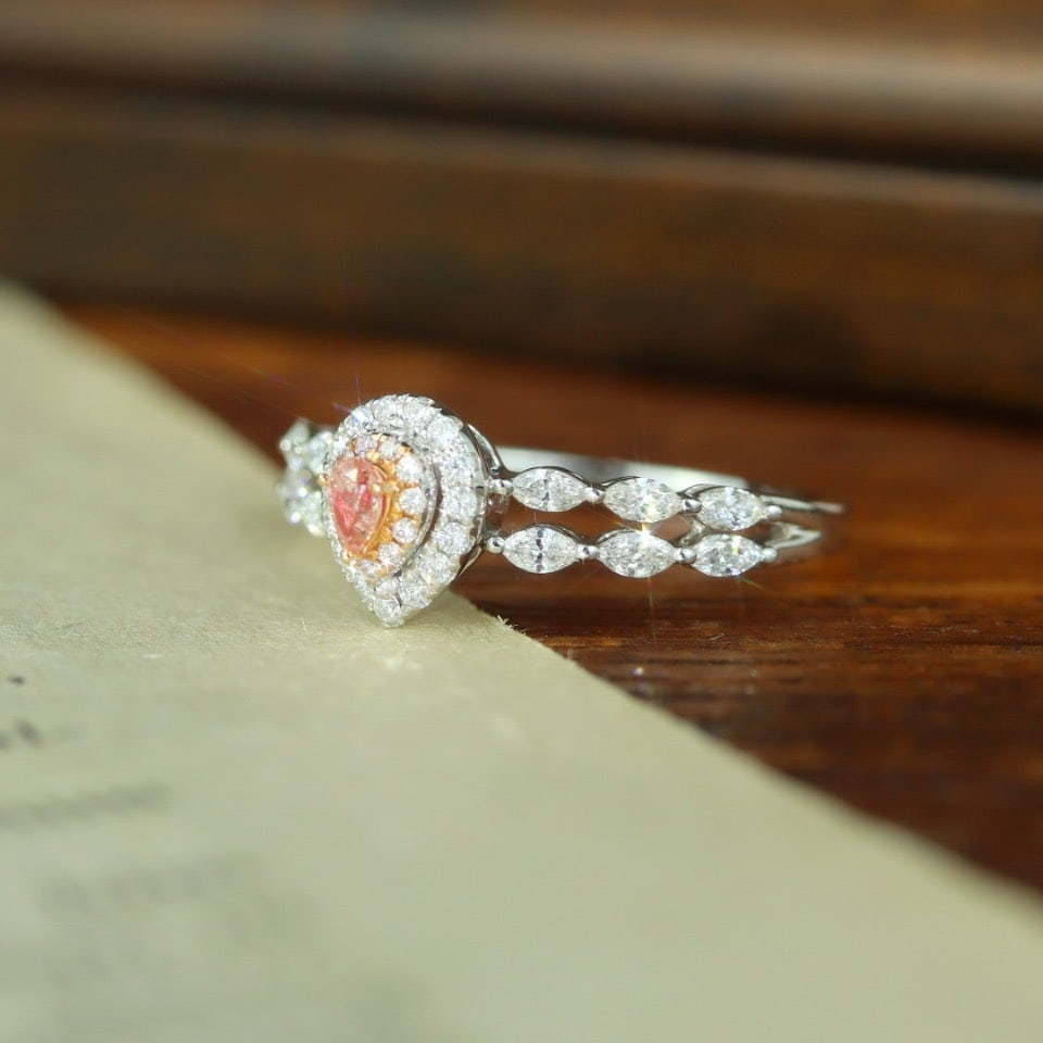 14k Gold 0.51 Ctw Natural Pink Diamond & Diamond Ring - 3