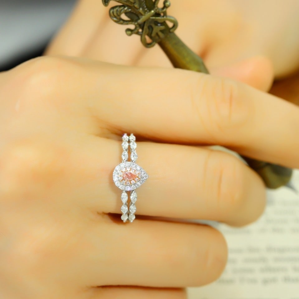 14k Gold 0.51 Ctw Natural Pink Diamond & Diamond Ring - 5