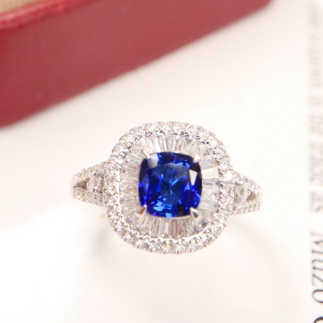 14k Gold 1.91 Ctw Natural Sapphire & Diamond Ring - 2