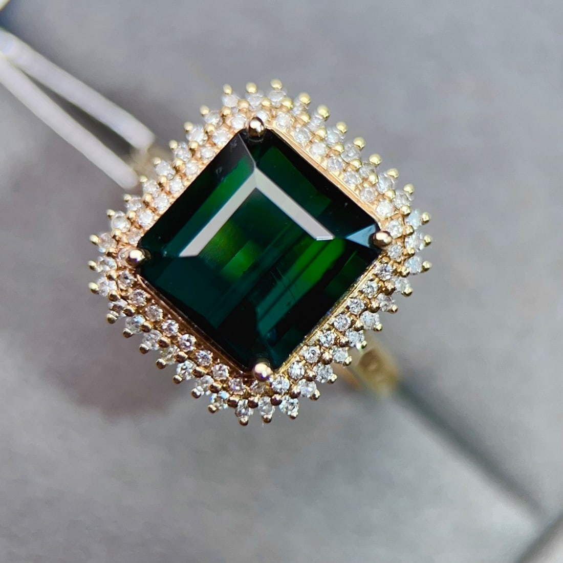 14k Gold 5.11 Ctw Natural Tourmaline & Diamond Ring - 5