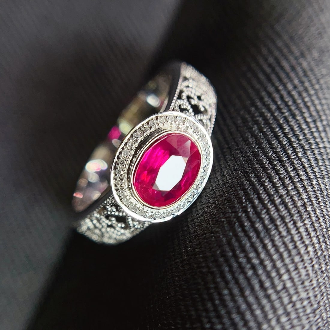 14k Gold 1.10 Ct Natural Ruby & Diamond Ring - 2