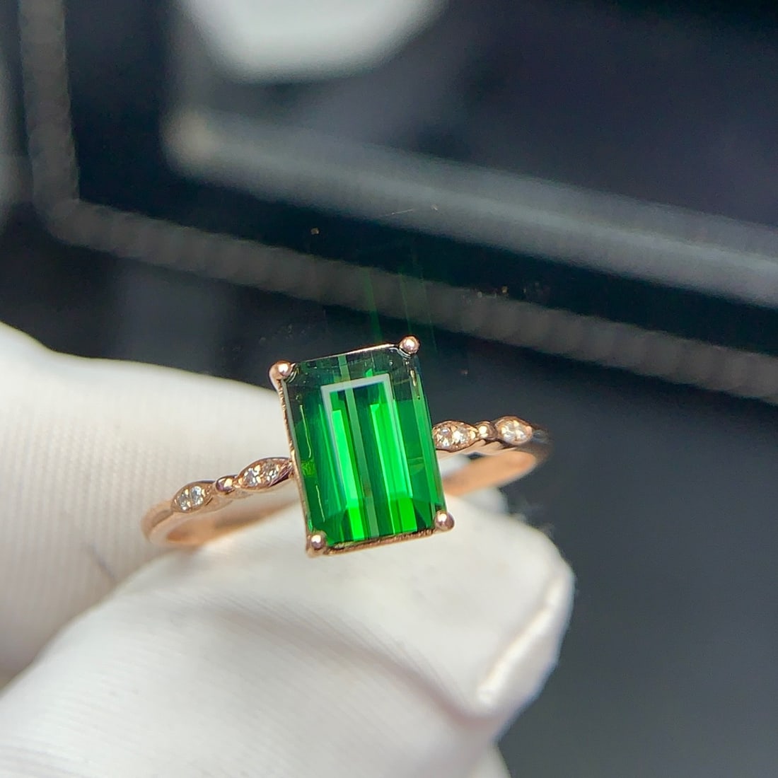 14k Gold 1.9 Ct Natural Tourmaline & Diamond Ring - 2