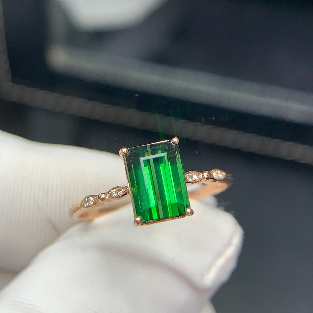 14k Gold 1.9 Ct Natural Tourmaline & Diamond Ring - 5