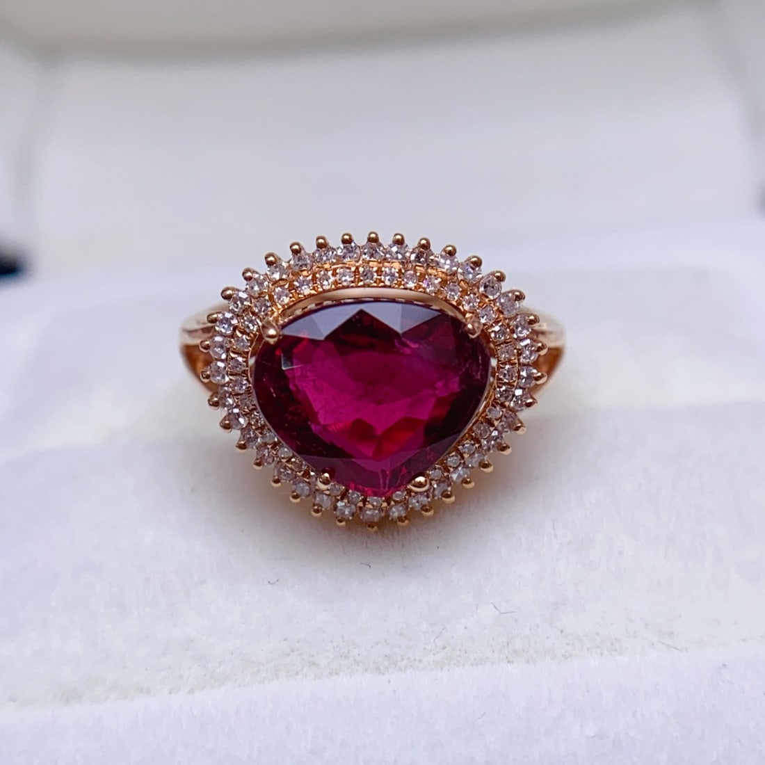 14k Gold 2.55 Ct Natural Tourmaline & Diamond Ring - 2