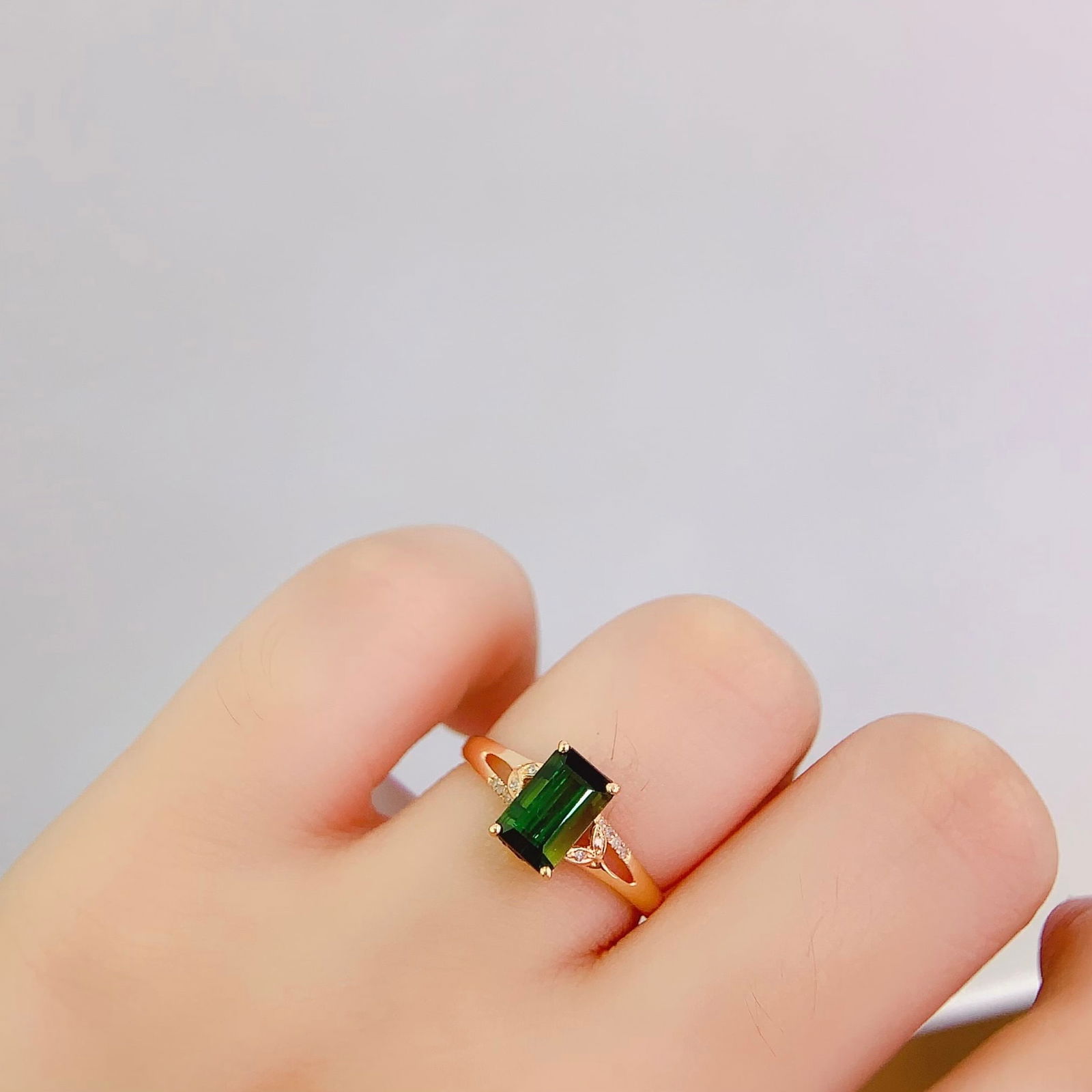 14k Gold 1.7 Ct Natural Tourmaline & Diamond Ring - 6