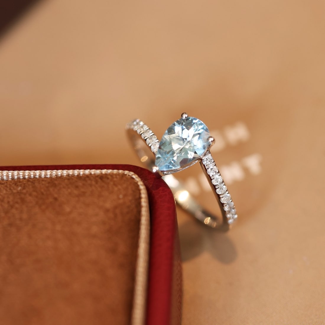 14k Gold 1.31 Ctw Natural Aquamarine & Diamond Ring - 2