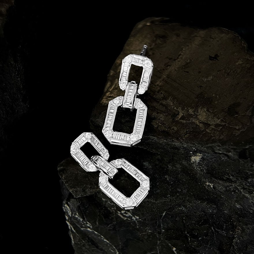 14k Gold 0.8 Ct Natural H Diamond Earrings - 2