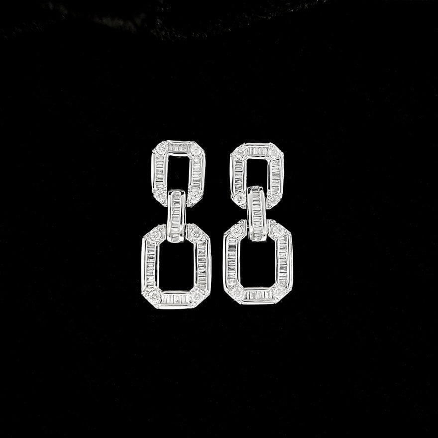 14k Gold 0.8 Ct Natural H Diamond Earrings - 4