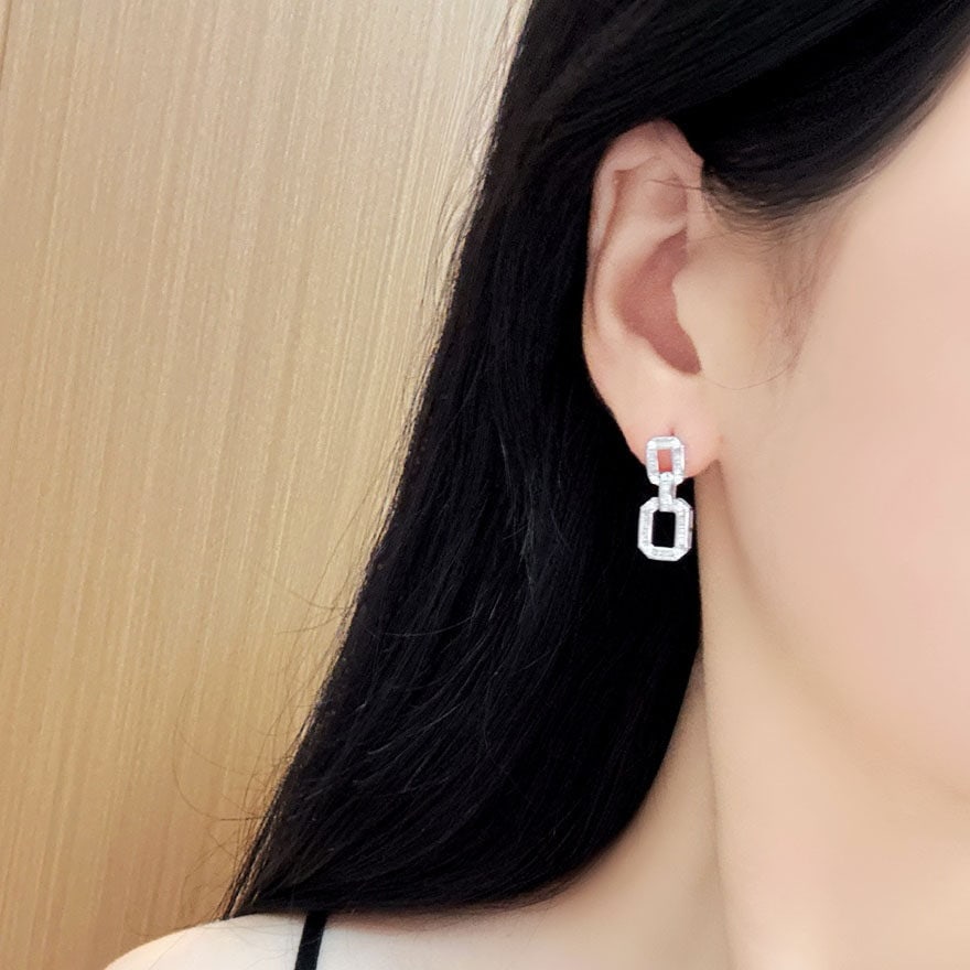 14k Gold 0.8 Ct Natural H Diamond Earrings - 5