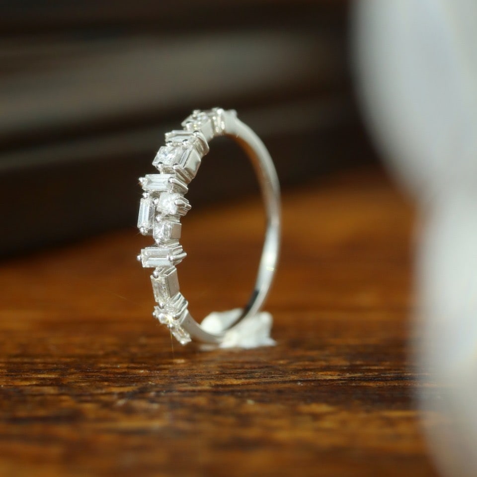 14k Gold 0.40 Ct Natural H Diamond Ring - 4