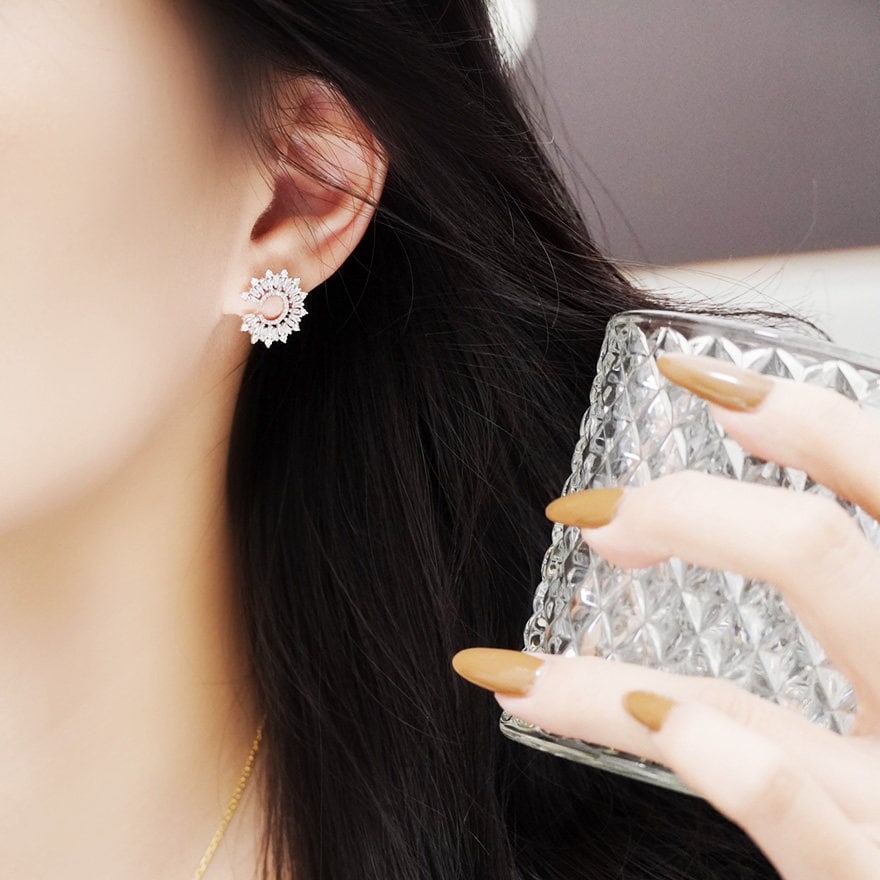 14k Gold 0.9 Ct Natural H Diamond Earrings - 5