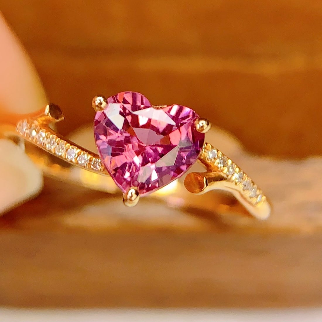 14k Gold 0.89 Ct Natural Tourmaline & Diamond Ring - 2