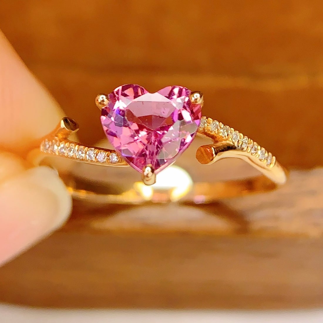 14k Gold 0.89 Ct Natural Tourmaline & Diamond Ring - 3