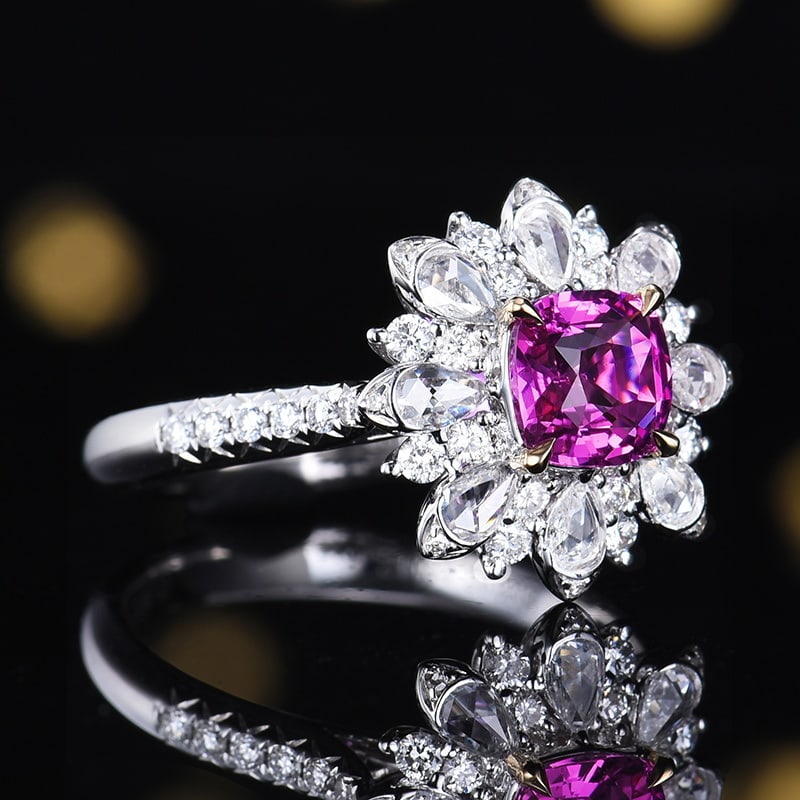 14k Gold 1.75 Ctw Natural Sapphire & Diamond Ring - 2