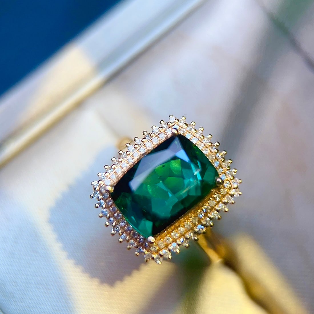 14k Gold 4.63 Ctw Natural Tourmaline & Diamond Ring - 3