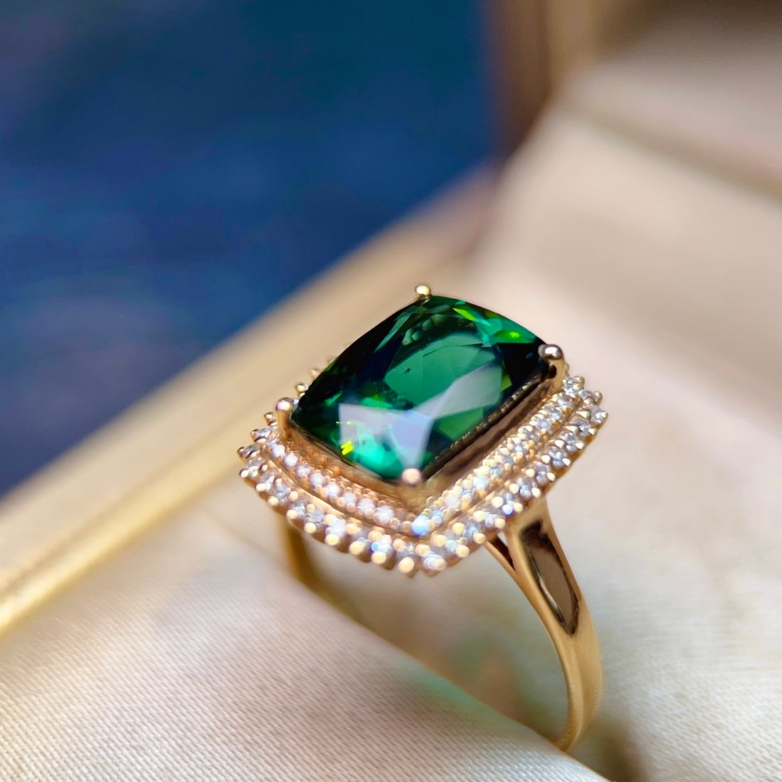 14k Gold 4.63 Ctw Natural Tourmaline & Diamond Ring - 4