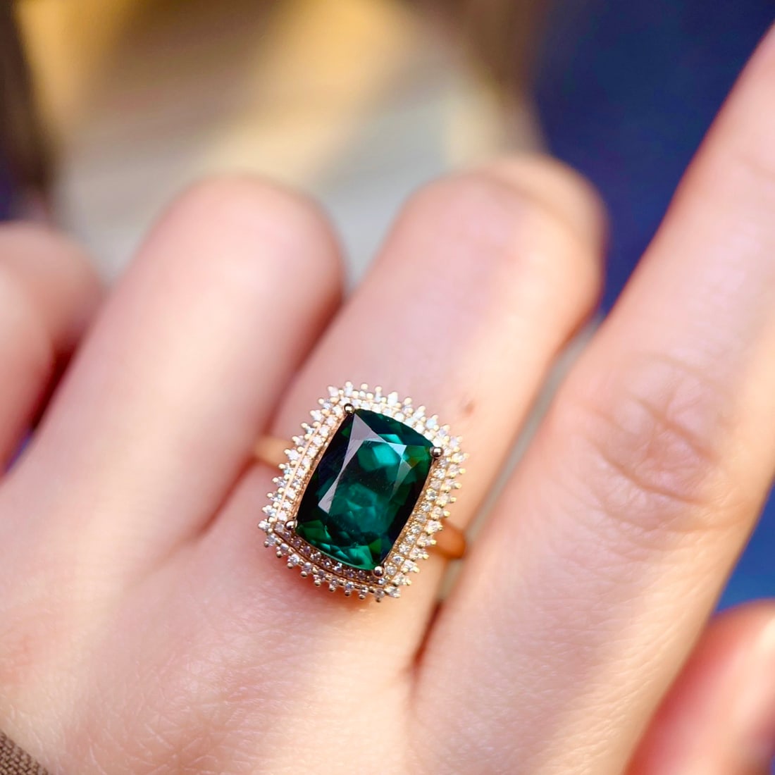 14k Gold 4.63 Ctw Natural Tourmaline & Diamond Ring - 6