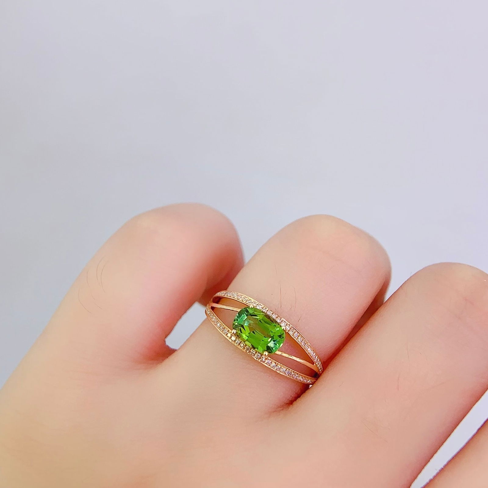 14k Gold 1.12 Ct Natural Tourmaline & Diamond Ring - 6