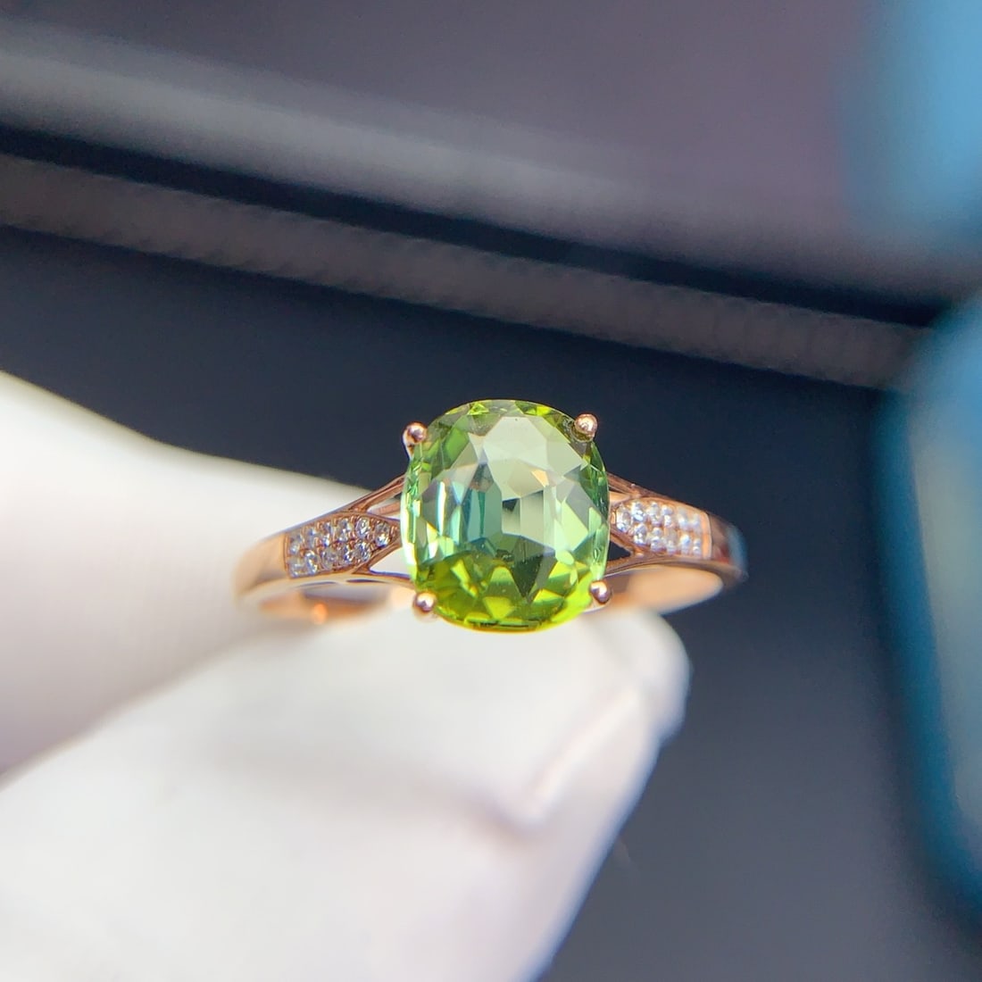 14k Gold 1.75 Ct Natural Tourmaline & Diamond Ring - 3