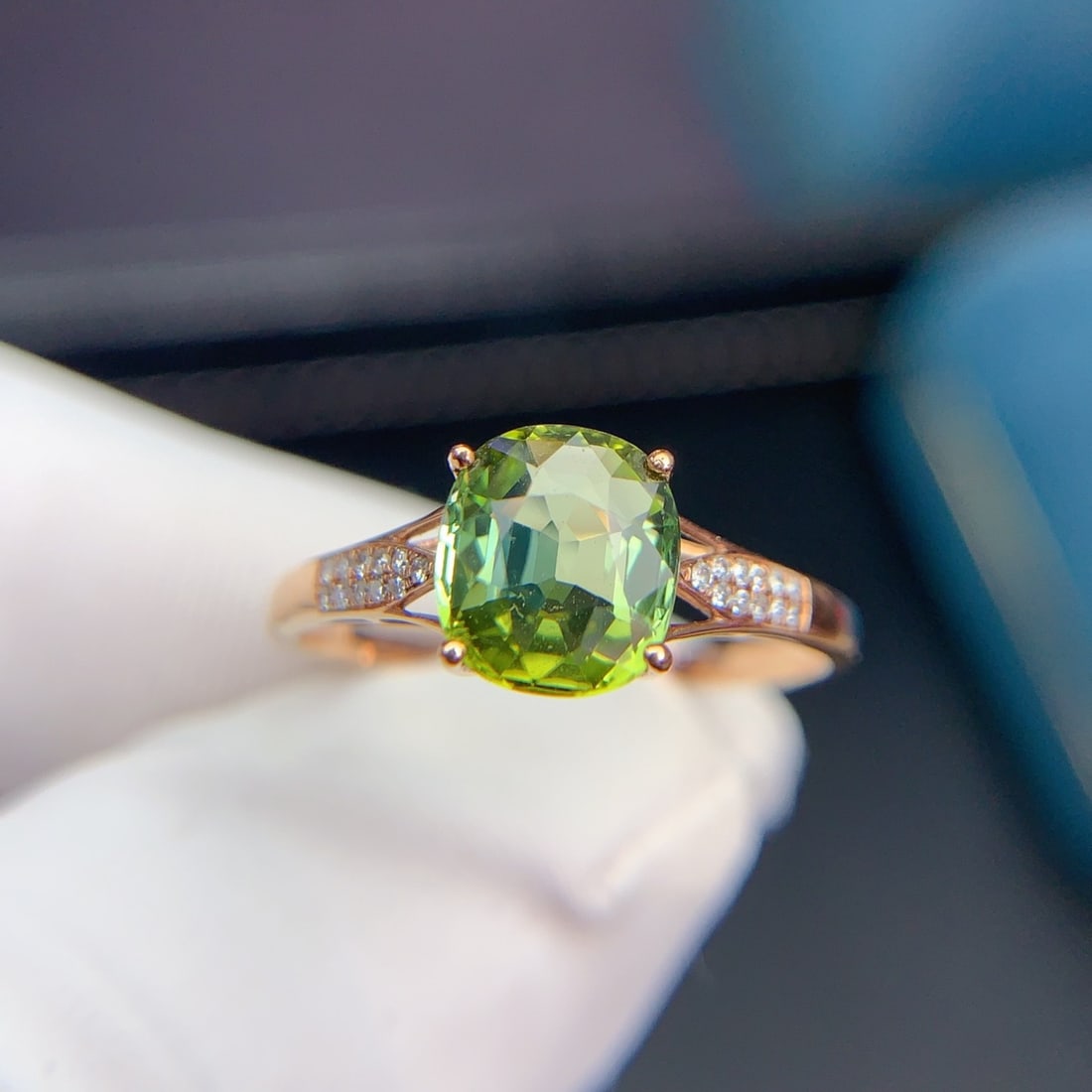 14k Gold 1.75 Ct Natural Tourmaline & Diamond Ring - 4