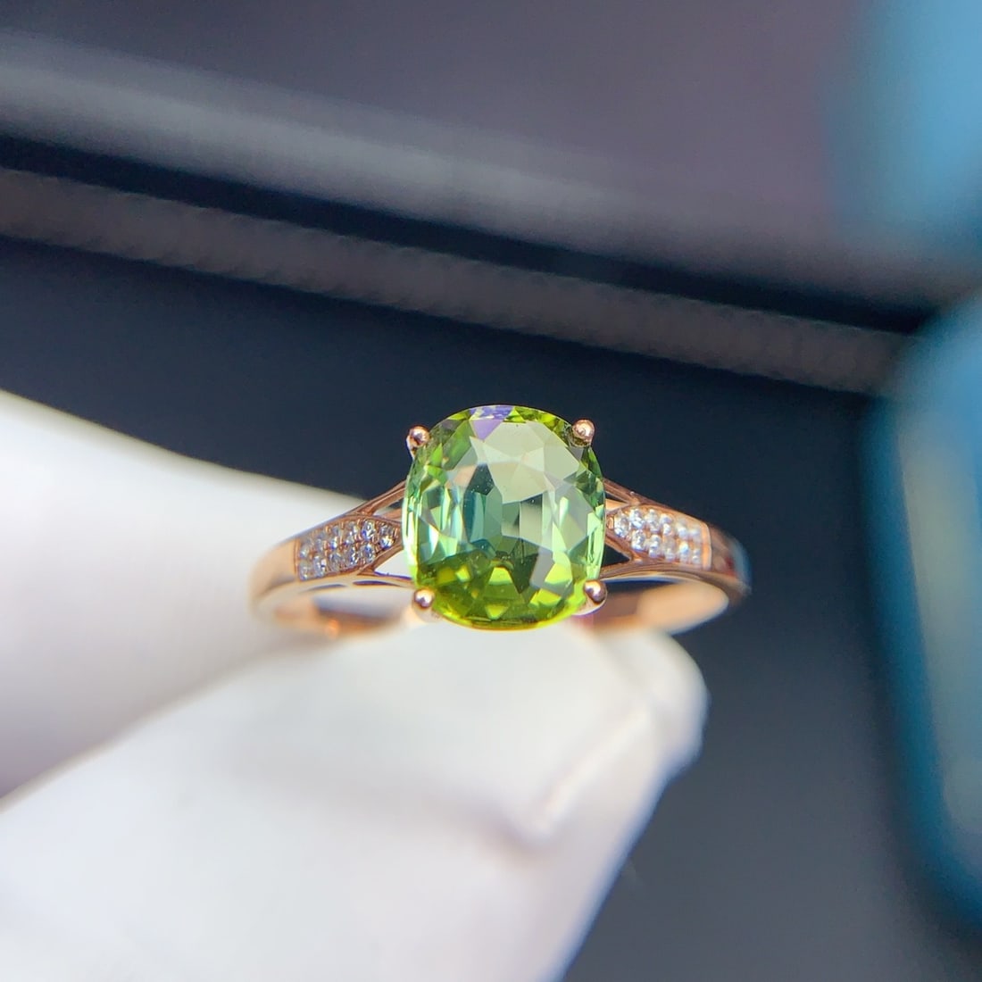 14k Gold 1.75 Ct Natural Tourmaline & Diamond Ring - 5