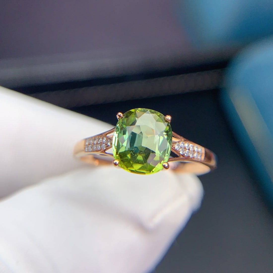 14k Gold 1.75 Ct Natural Tourmaline & Diamond Ring - 6