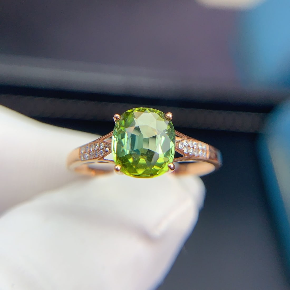 14k Gold 1.75 Ct Natural Tourmaline & Diamond Ring - 7