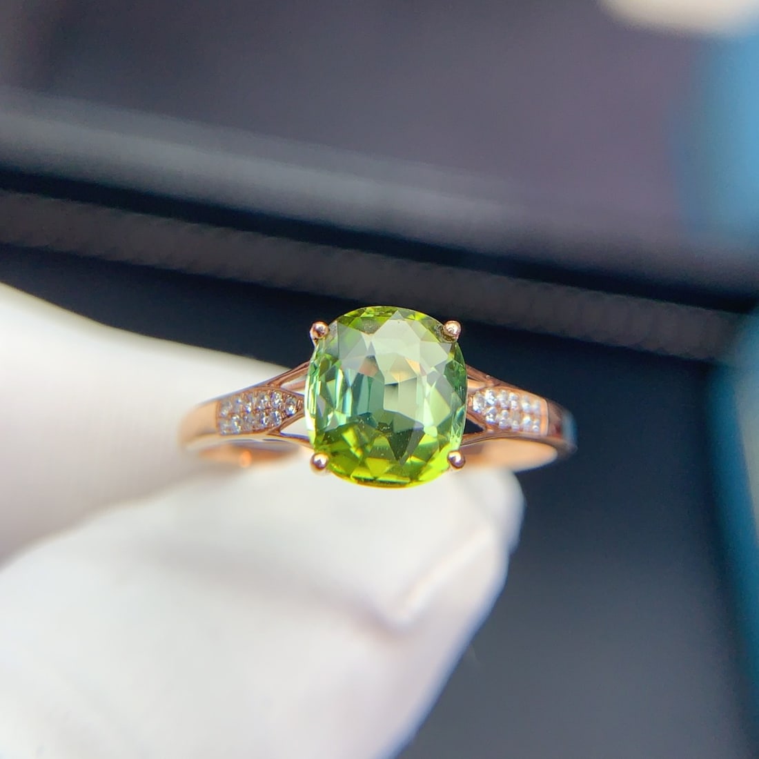 14k Gold 1.75 Ct Natural Tourmaline & Diamond Ring - 8