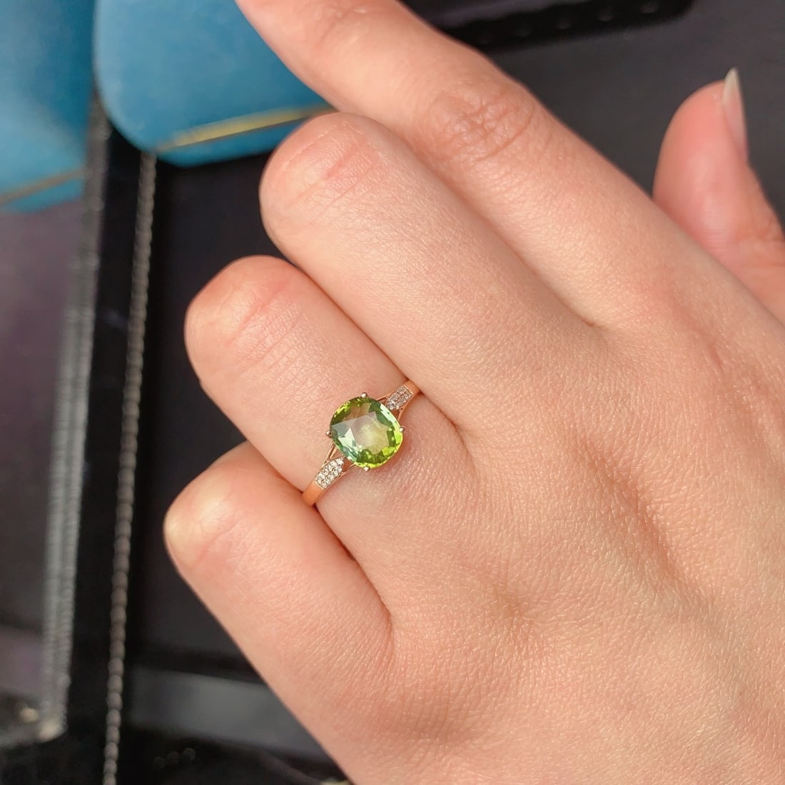 14k Gold 1.75 Ct Natural Tourmaline & Diamond Ring - 9