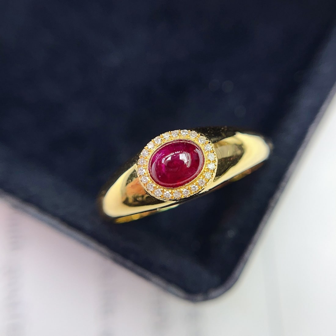 14k Gold 0.80 Ct Natural Ruby & Diamond Ring - 2