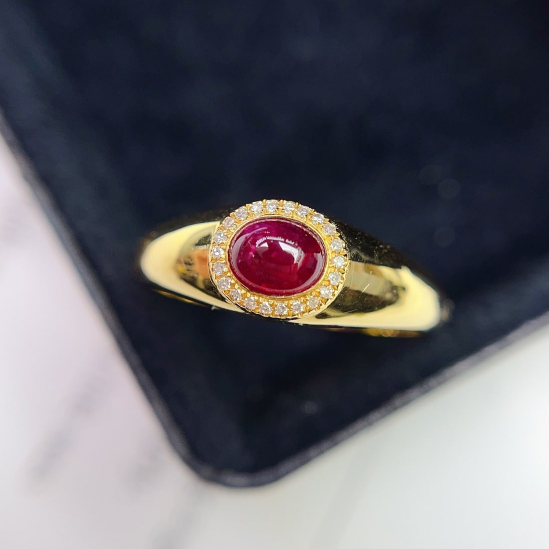 14k Gold 0.80 Ct Natural Ruby & Diamond Ring - 3