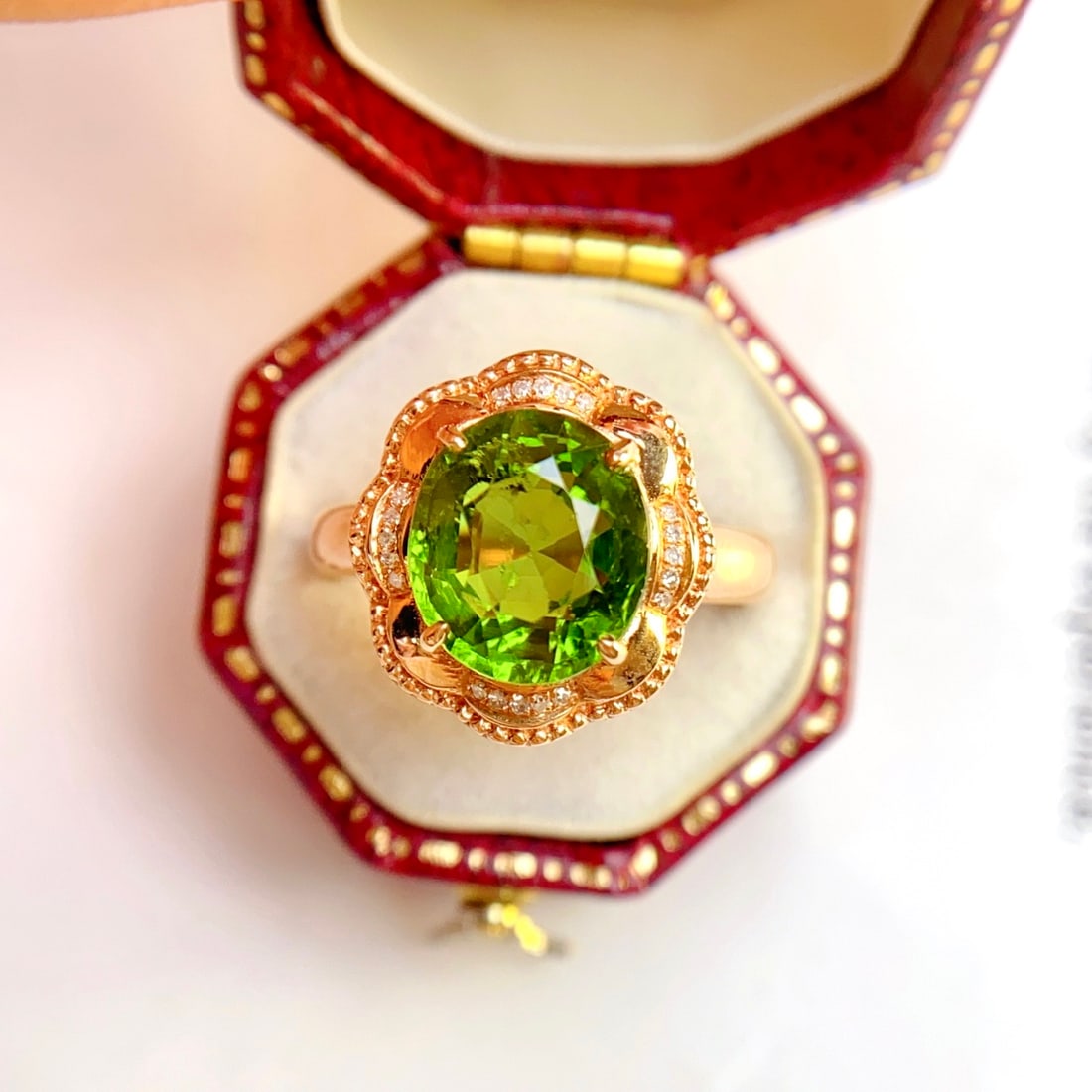 14k Gold 3.45 Ct Natural Tourmaline & Diamond Ring - 2