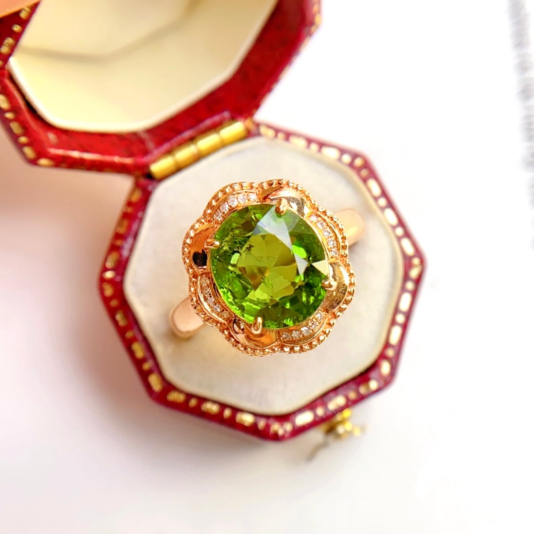 14k Gold 3.45 Ct Natural Tourmaline & Diamond Ring - 3