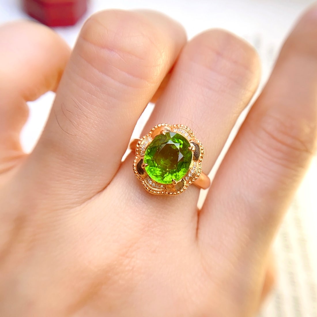 14k Gold 3.45 Ct Natural Tourmaline & Diamond Ring - 6