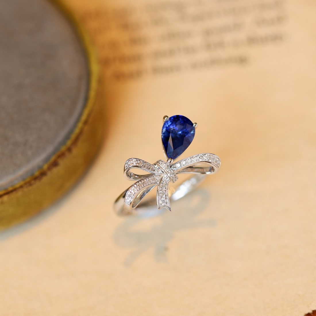 14k Gold 1.47 Ctw Natural Sapphire & Diamond Ring - 4