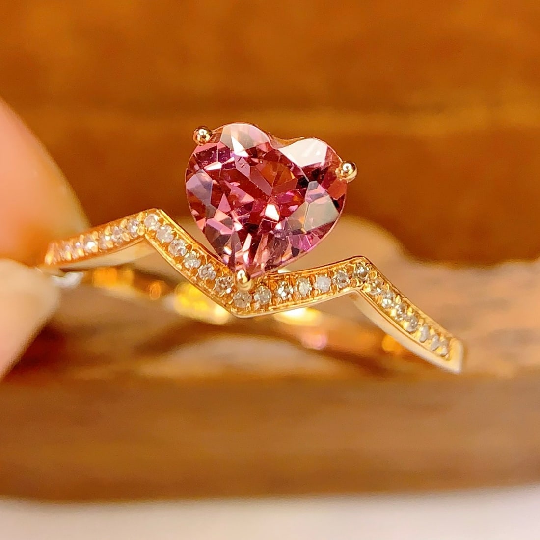 14k Gold 0.78 Ct Natural Tourmaline & Diamond Ring - 2