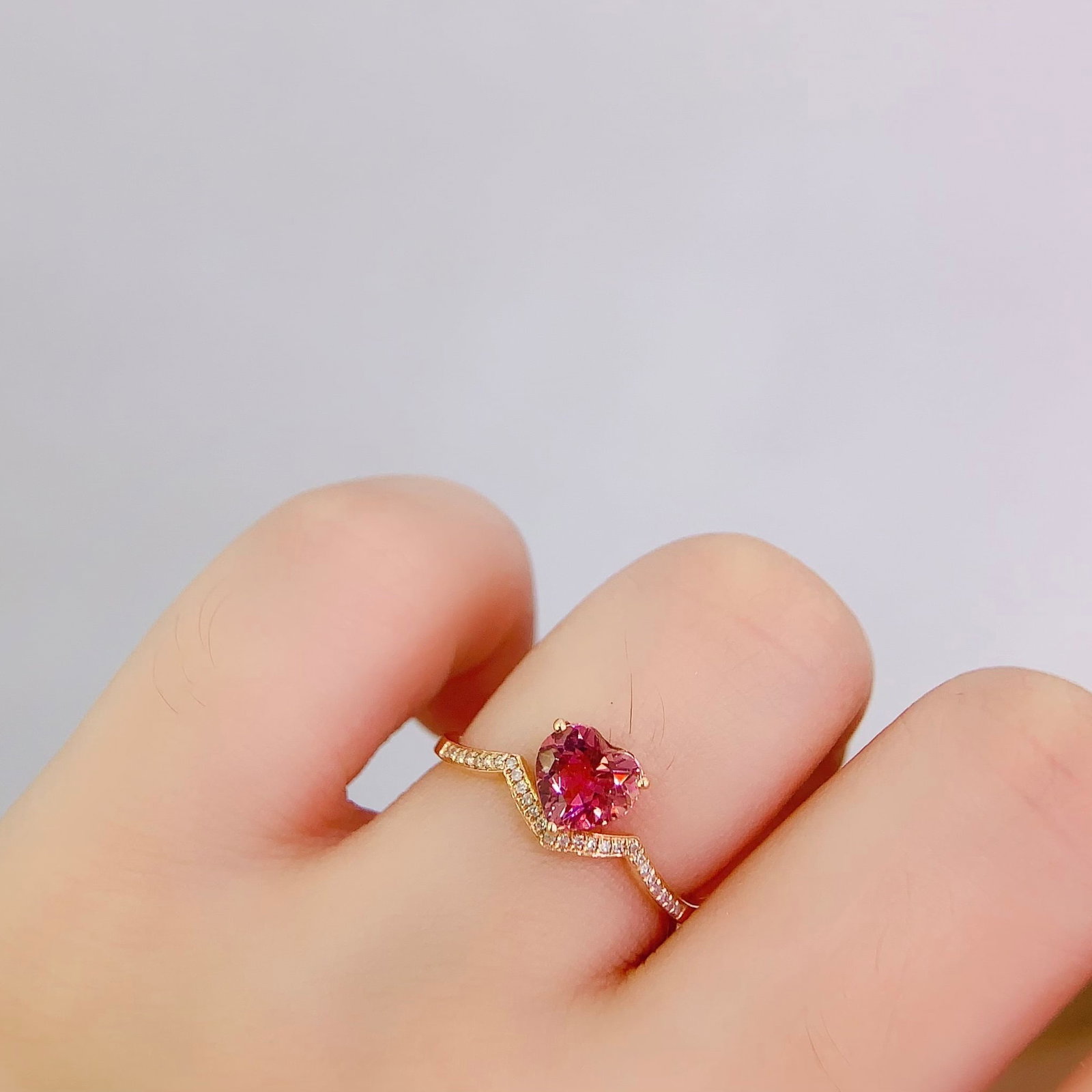 14k Gold 0.78 Ct Natural Tourmaline & Diamond Ring - 6