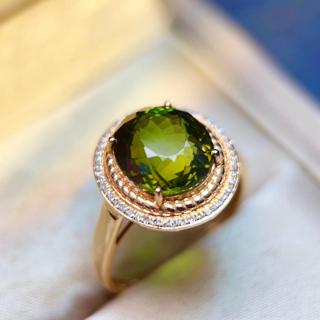 14k Gold 5.05 Ctw Natural Tourmaline & Diamond Ring - 5