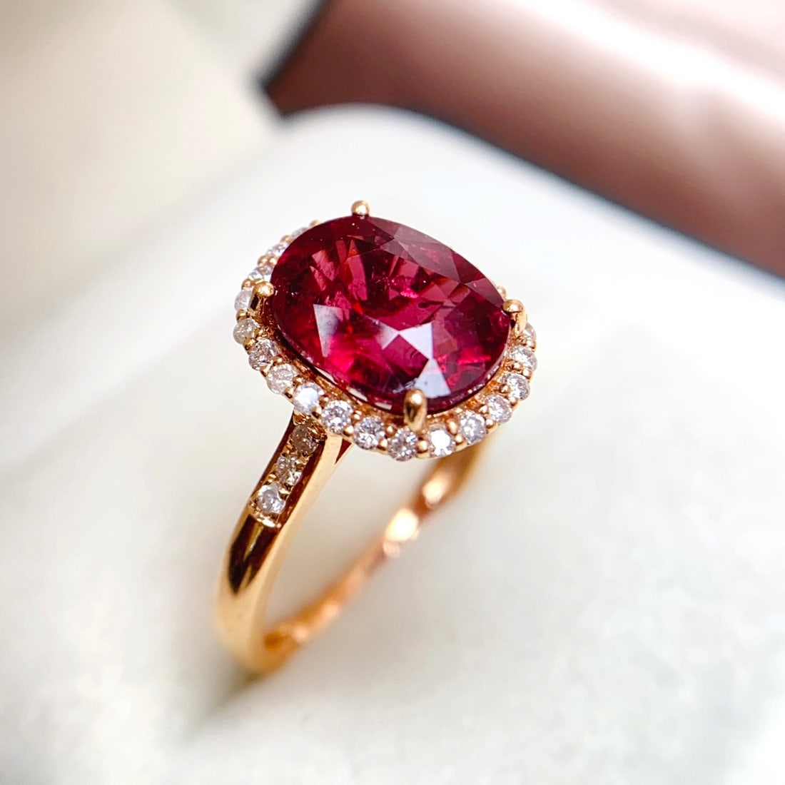 14k Gold 3.25 Ct Natural Tourmaline & Diamond Ring - 3