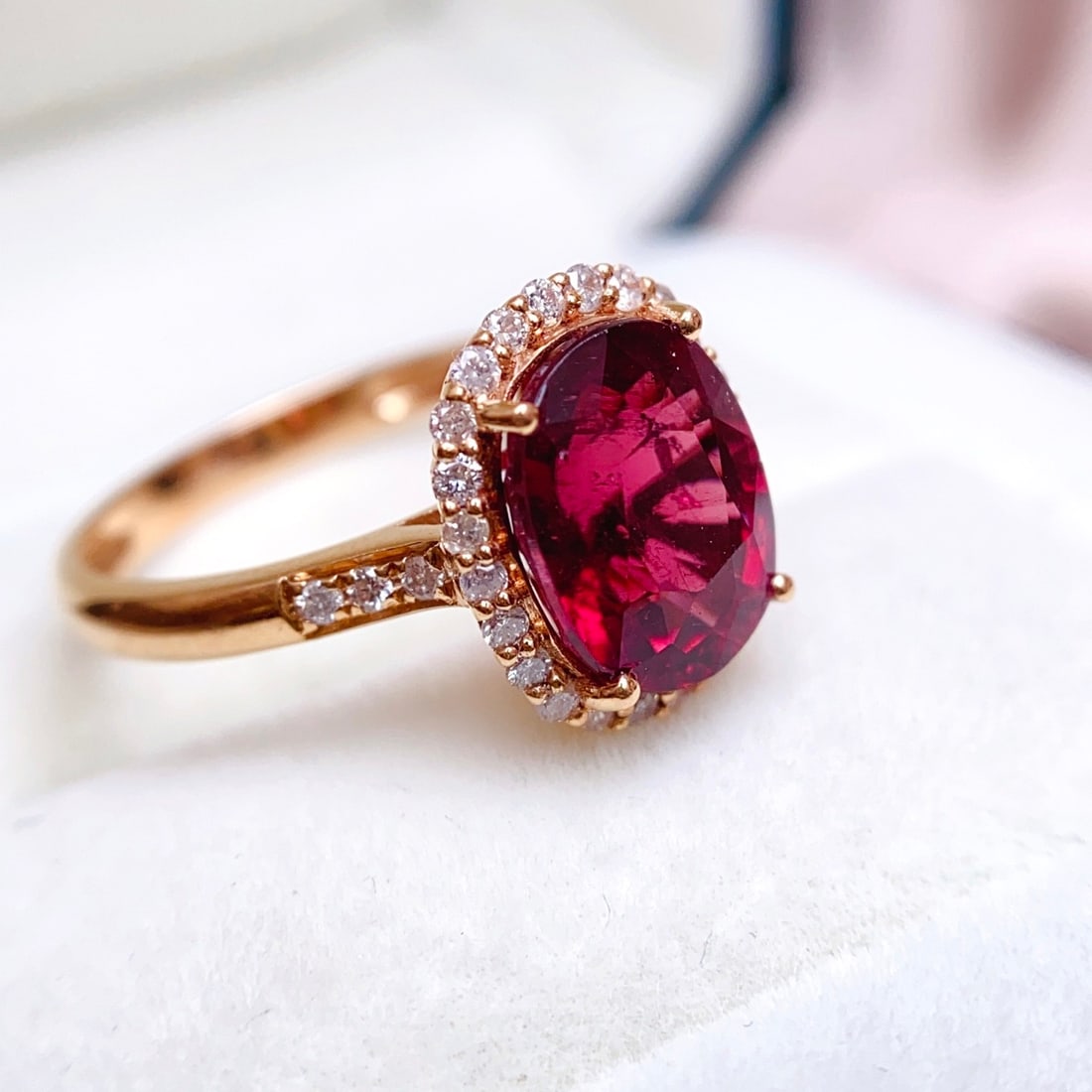 14k Gold 3.25 Ct Natural Tourmaline & Diamond Ring - 6