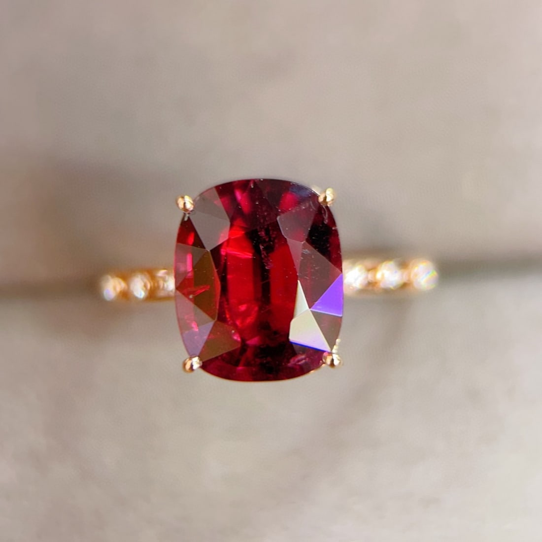 14k Gold 3.61 Ctw Natural Tourmaline & Diamond Ring (1 of 6)